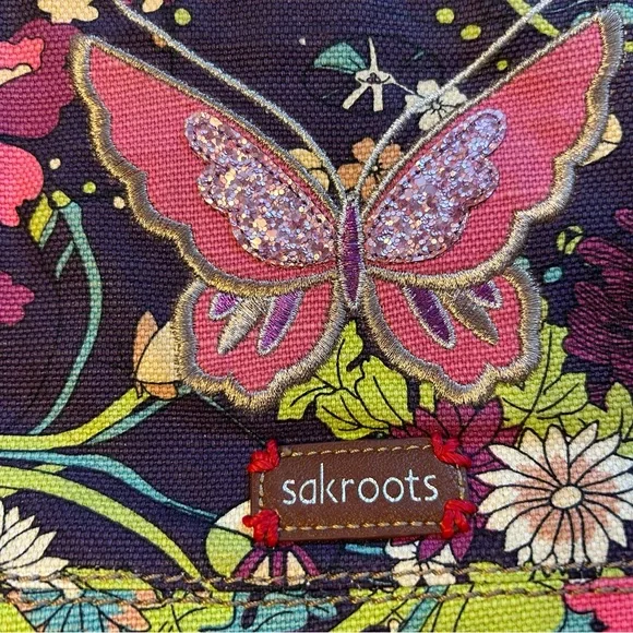 RARE Sakroots Floral Butterfly Crossbody Convertible Bag - Picture 7 of 11